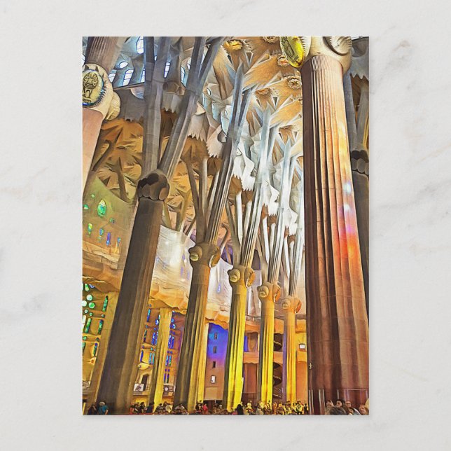 Sagrada Familia. Interior. View 9. Postcard (Front)