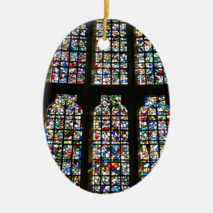 Sagrada Familia Stained Glass Barcelona Photograph Ceramic Ornament