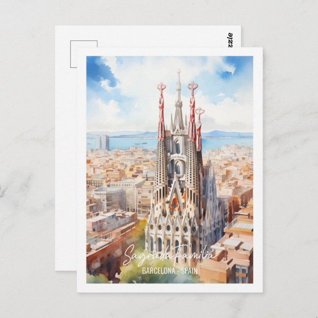 Sagrade Familia Barcelona Famous Travel Place Postcard (Front/Back)