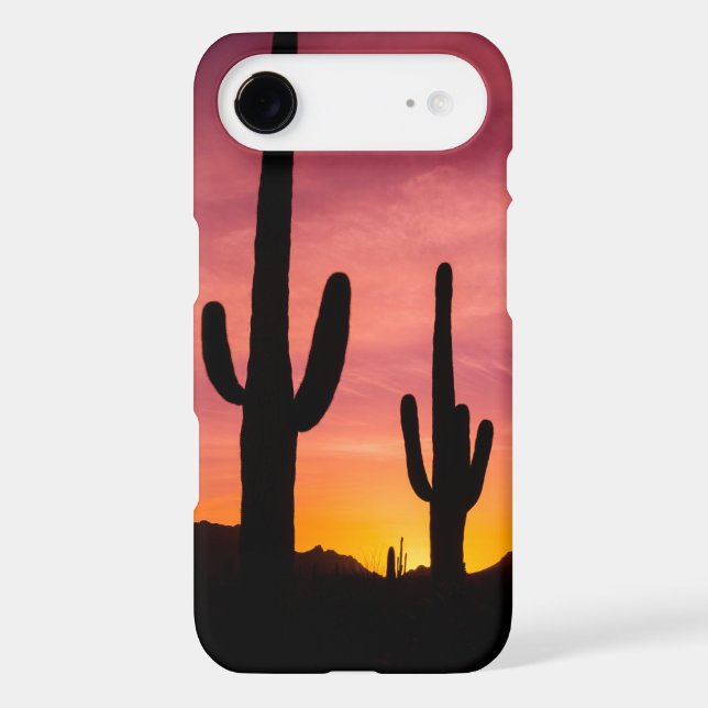 Saguaro cactus at sunrise, Arizona Case-Mate iPhone Case (Back)