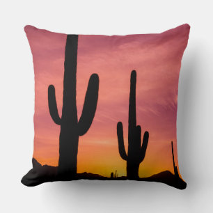 Saguaro cactus at sunrise, Arizona Cushion