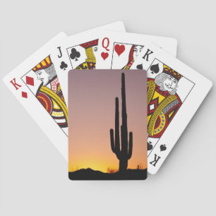 Saguaro Cactus at Sunset Playing Cards