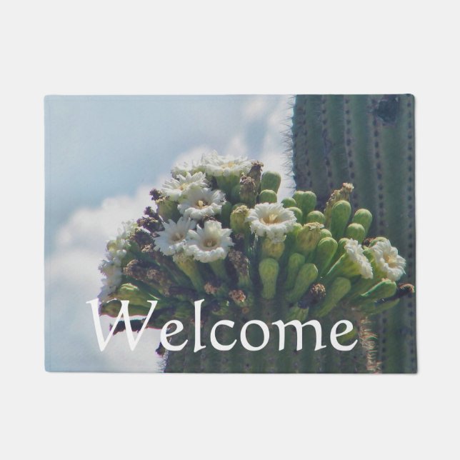Saguaro cactus blooms doormat (Front)