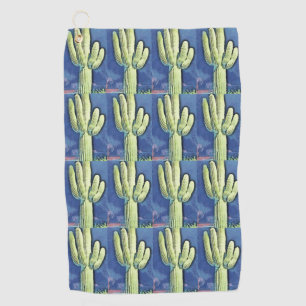 Saguaro Cactus Blue Golf Towel