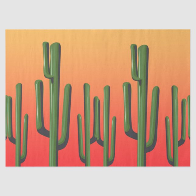 Saguaro Cactus Desert Decoupage Tissue Paper (Front)