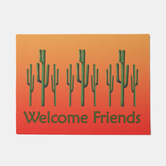 Saguaro Cactus Desert Sunset Doormat (Front)