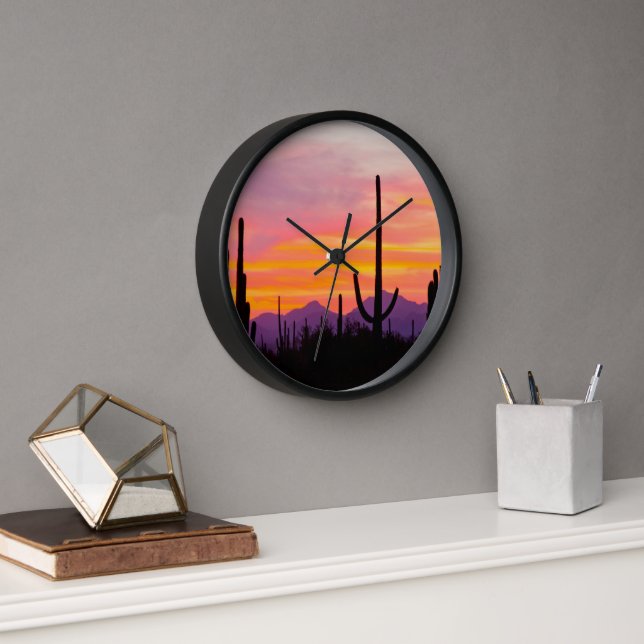 Saguaro Cactus Forest at Sunset Clock (Office)