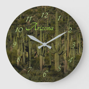 Saguaro Cactus Forest Sonoran Desert Arizona Large Clock