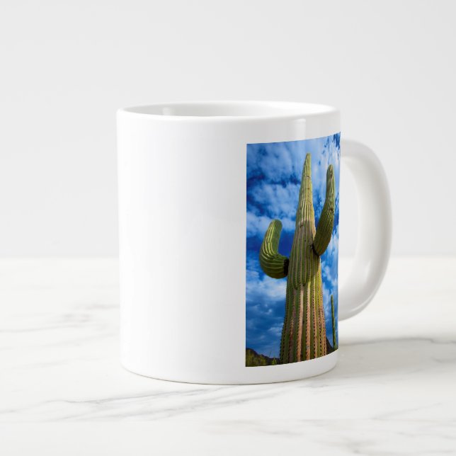 Saguaro cactus portrait, Arizona Large Coffee Mug (Front Right)