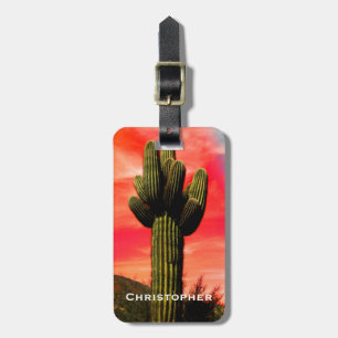 Saguaro Cactus Red Sky Southwest Luggage Luggage Tag