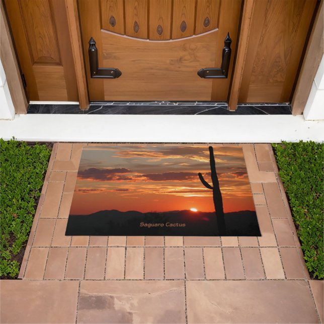 Saguaro Cactus, Sunset, Doormat (Outdoor)