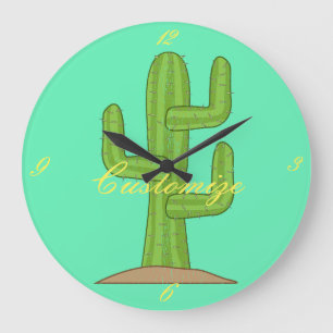 Saguaro Cactus Thunder_Cove Large Clock