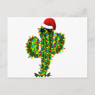 Saguaro Christmas Lights Holiday Postcard