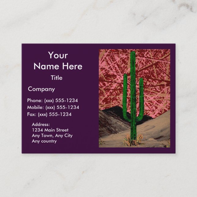 SAGUARO (desert cactus motif) ~ Business Card (Front)