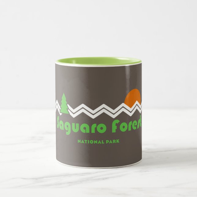 Saguaro Forest National Park Retro Two-Tone Coffee Mug (Center)