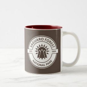 Saguaro Forest National Park Sun Trees Two-Tone Coffee Mug
