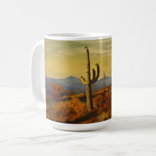 Saguaro in the Arizona Desert, by Gary Poling Coffee Mug (Front Left)
