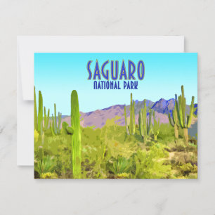 Saguaro National Park Arizona Cactus Flat Card