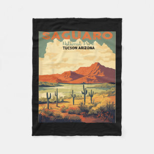 Saguaro National Park Arizona Desert Cactus Nature Fleece Blanket