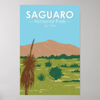 Saguaro National Park Arizona Rincon Peak Vintage