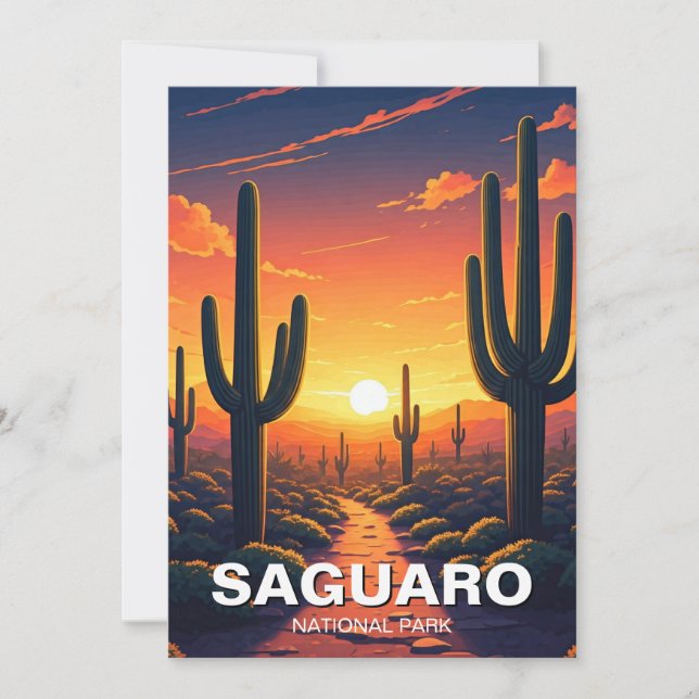 Saguaro National Park Cacti Cactus Holiday Card (Front)