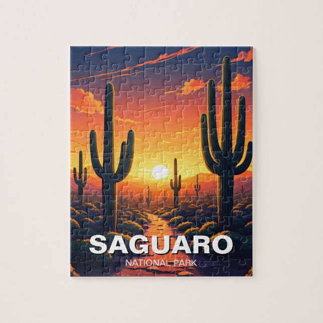 Saguaro National Park Cacti Cactus Jigsaw Puzzle (Vertical)