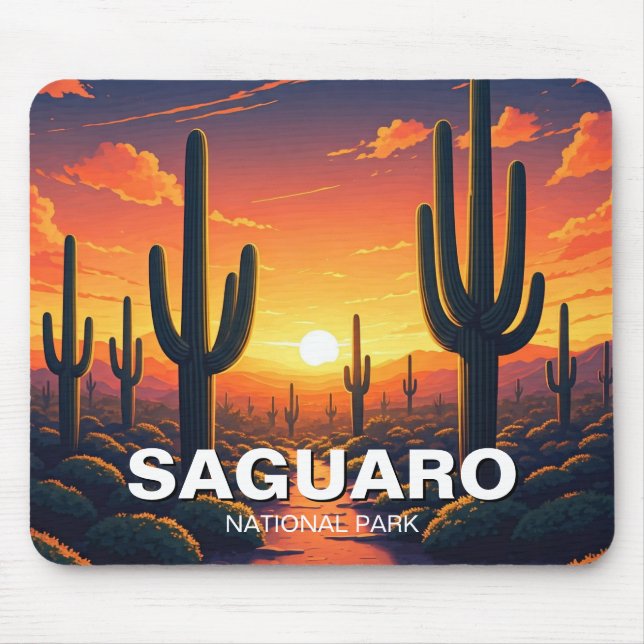 Saguaro National Park Cacti Cactus Mouse Pad (Front)