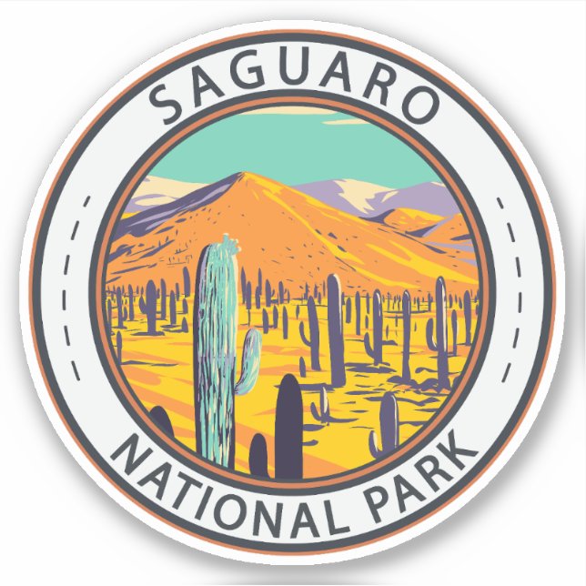 Saguaro National Park Cacti In Spring Badge (Front)