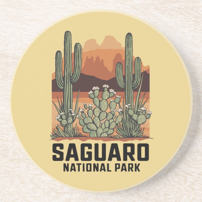 Saguaro National Park Cactus Coaster (Front)