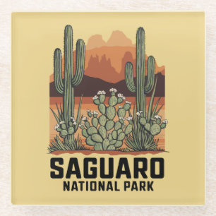 Saguaro National Park Cactus Glass Coaster