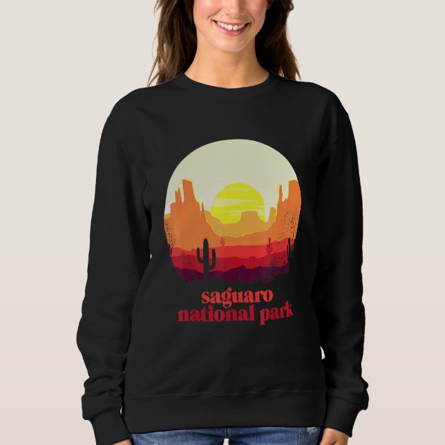 Saguaro National Park Desert Illustration Vintage  Sweatshirt (Front)