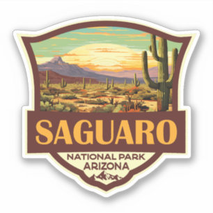 Saguaro National Park Illustration Retro