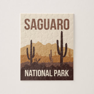 Saguaro National Park Minimal Travel Art Jigsaw Puzzle