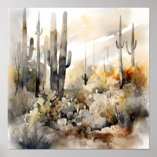 Saguaro National Park Watercolor Art Print