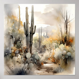 Saguaro National Park Watercolor Art Print