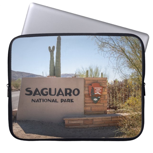 Saguaro National Park Welcome Sign Laptop Bag (Front)