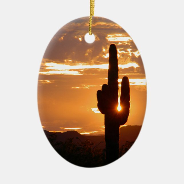 Saguaro Rays Ceramic Tree Decoration (Front)