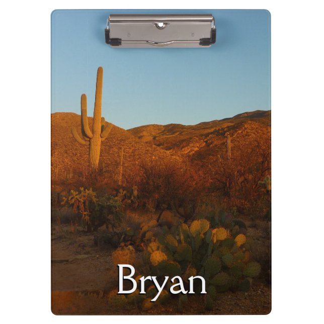 Saguaro Sunset I Arizona Desert Landscape Clipboard (Front)