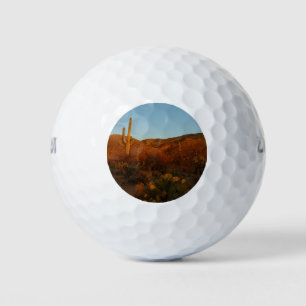 Saguaro Sunset I Arizona Desert Landscape Golf Balls