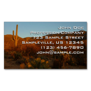 Saguaro Sunset I Arizona Desert Landscape Magnetic Business Card
