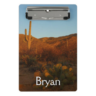 Saguaro Sunset I Arizona Desert Landscape Mini Clipboard