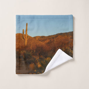 Saguaro Sunset I Arizona Desert Landscape Wash Cloth