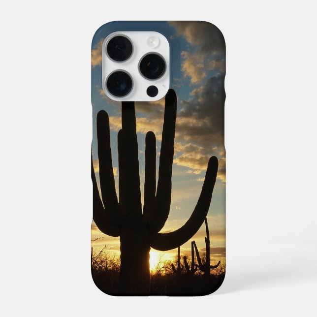 Saguaro Sunset II Arizona Desert Landscape iPhone Case (Back)