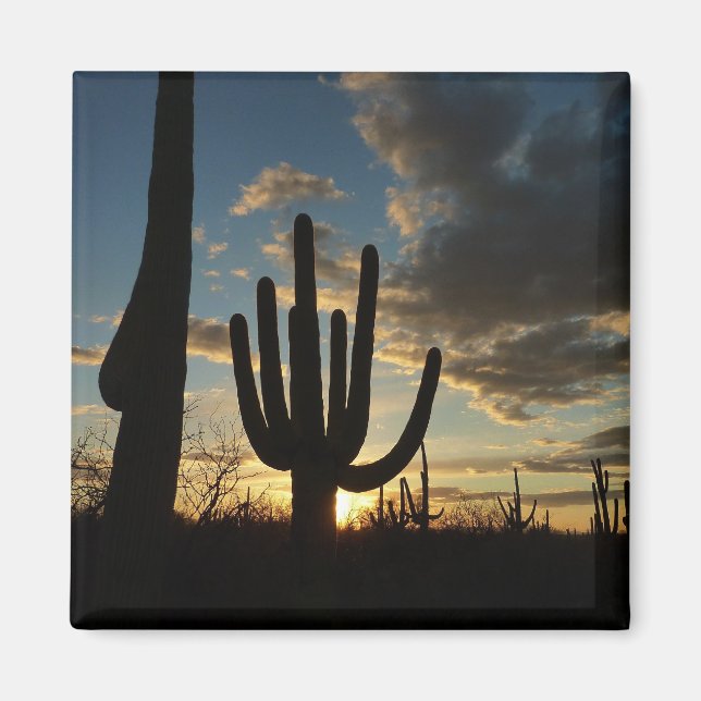 Saguaro Sunset II Arizona Desert Landscape Magnet (Front)