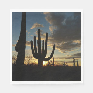 Saguaro Sunset II Arizona Desert Landscape Napkin