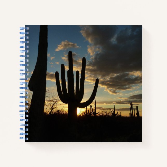 Saguaro Sunset II Arizona Desert Landscape Notebook (Front)