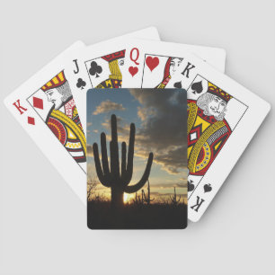 Saguaro Sunset II Arizona Desert Landscape Playing Cards