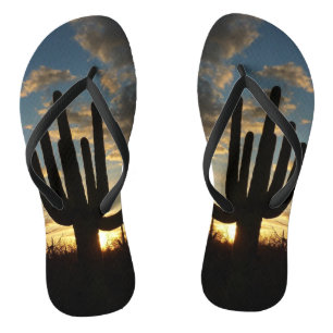 Saguaro Sunset II Arizona Desert Landscape Thongs