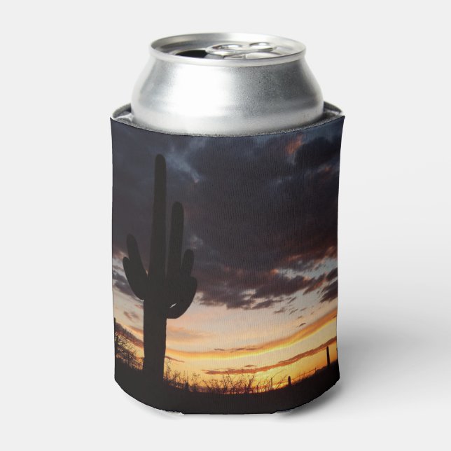 Saguaro Sunset III Arizona Desert Landscape Can Cooler (Can Front)