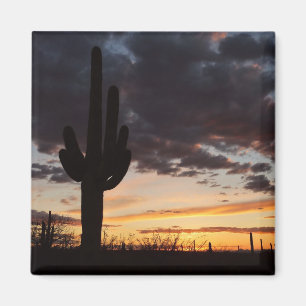 Saguaro Sunset III Arizona Desert Landscape Magnet